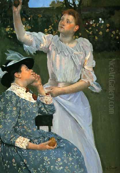 Young Women Picking Fruit - view 1
