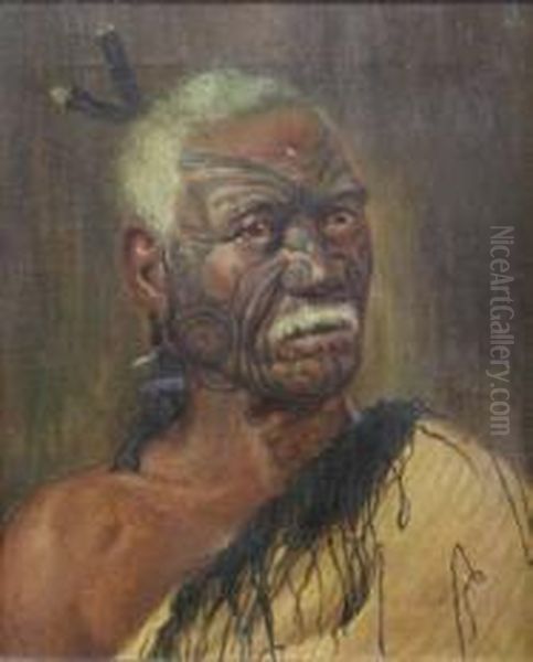 Study Of A Maori Head - view 1