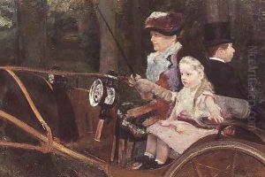 A woman and child in the driving seat, 1881