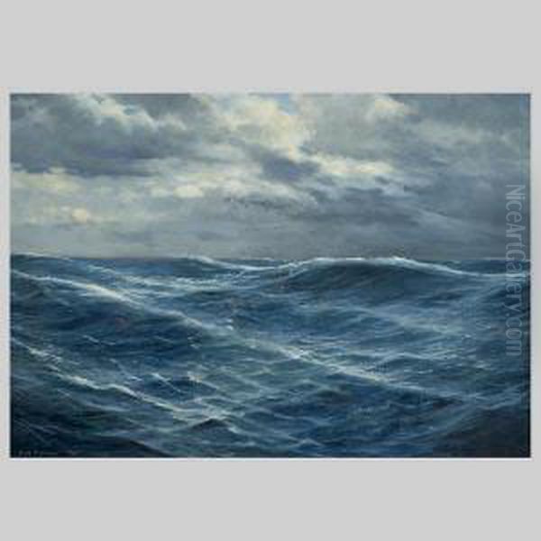 Cuprien.californian . A Coming
Storm. Oil On Canvas. 28 X 39 1/2inches. Signed Lower Left: F.w Cuprien - view 1