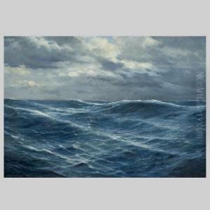 Cuprien.californian . A Coming 
Storm. Oil On Canvas. 28 X 39 1/2inches. Signed Lower Left: F.w Cuprien