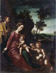 Sacra Famiglia Con San Giovannino by Francesco Curradi