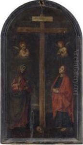 La Maddalena E La Vergine Ai Piedi Della Croce by Francesco Curradi