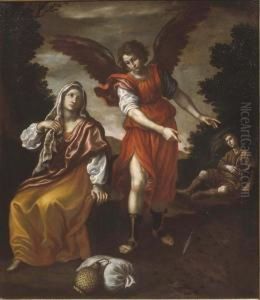 Agar, Ismaele E L'angelo by Francesco Curradi