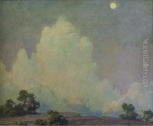 Evening Cloud And Rising Moon by Charles Curran