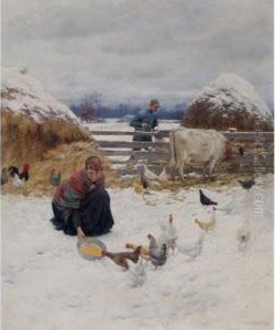In The Barnyard by Charles Curran