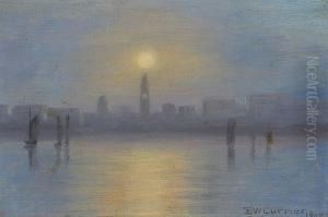 Ferry Building At Dusk, San Francisco by Edward Wilson Currier