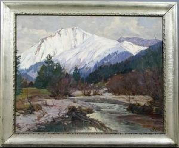 A Mountain Stream In Winter - view 1