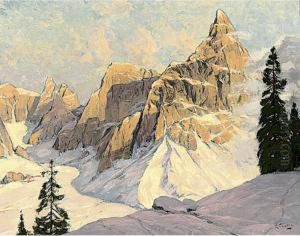 Landscape With Mountains by Robert Franz Curry