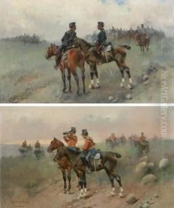 Pareja De Cuadros De Militares