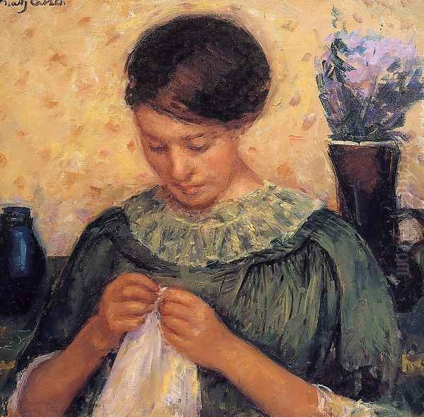 Woman Sewing - view 1