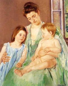 Young Mother And Two Children by Mary Cassatt
