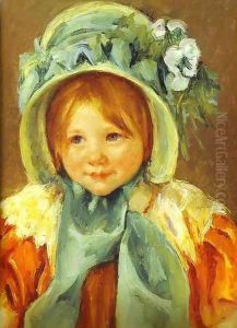 Sarah In A Green Bonnet by Mary Cassatt