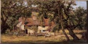 Farmstead, Surrey Oil On Canvas