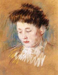 Head Of Julie Looking Down by Mary Cassatt