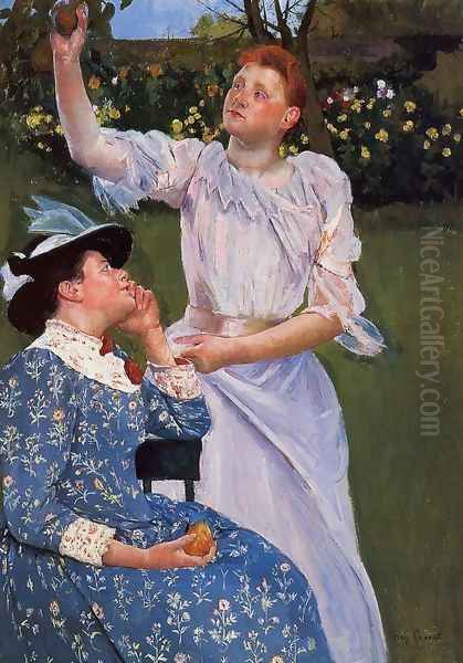 Young Woman Picking Fruit - view 1
