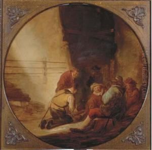 A Guardroom Interior With Soldiers Resting by Benjamin Gerritsz. Cuyp