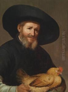 Portrait Ofa Bearded Man In A Hat And Black Frock by Jacob Gerritsz. Cuyp
