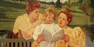 The Garden Reading by Mary Cassatt