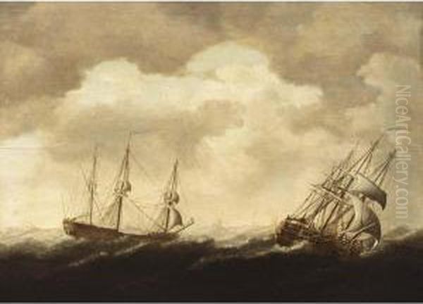 Merchantmen In Stormy Seas - view 1