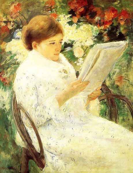 Woman Reading In A Garden - view 1