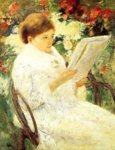 Woman Reading In A Garden by Mary Cassatt