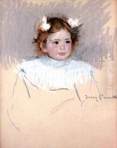 Ellen With Bows In Her Hair Looking Right by Mary Cassatt