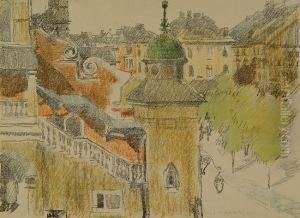Widok Na Sukiennice I Rynek Krakowski by Jozef Czajkowski