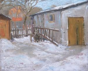 Podworko W Zimie, 1921 R. by Jozef Czajkowski