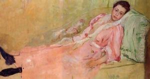 Lydia Reading On A Divan by Mary Cassatt