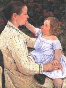 The Childs Caress by Mary Cassatt