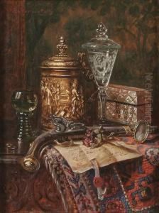 A Still Life With Tankard, Pistol And Other Objects by Ernst Czernotzky