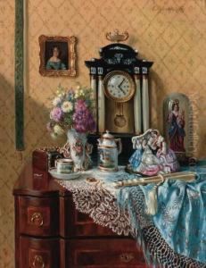 Ornaments On A Dresser In An Interior by Ernst Czernotzky