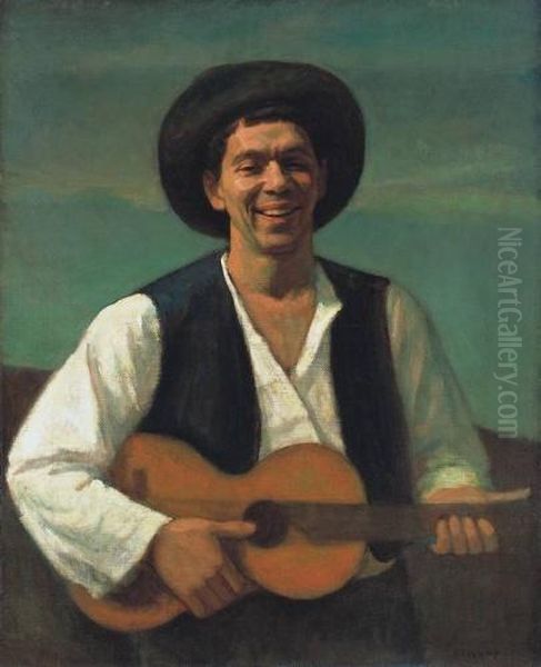 Self-portrait With Guitar - view 1