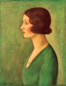 Lady In Green Blouse by Dezso Czigany