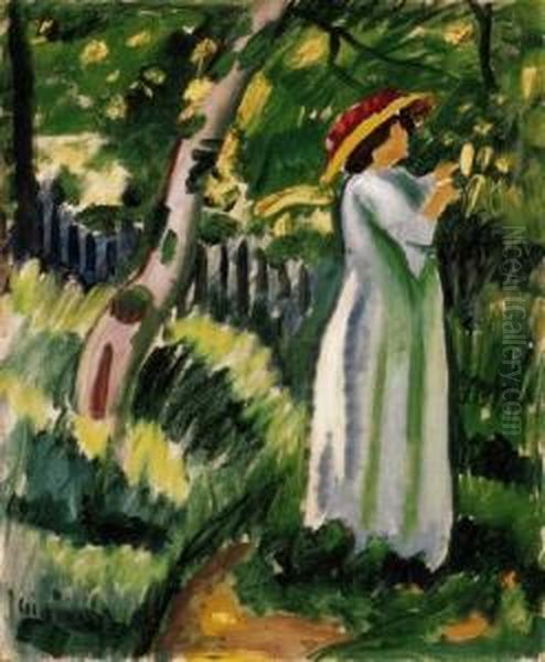 Woman In The Garden - view 1