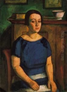 Girl In A Blue Dress by Dezso Czigany