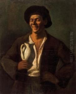 Young Man With Pitcher (self-portrait) by Dezso Czigany