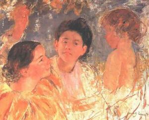 Two Young Girls With A Child by Mary Cassatt