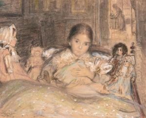 Meisje Met Poppen by Henry D Estienne