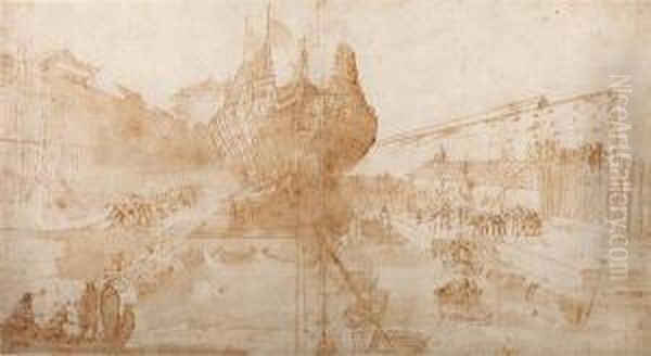 Boat Construction In A Dry Dock - view 1