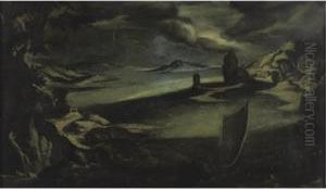 View Of A Harbor In Stormy Weather by Filippo D Angeli
