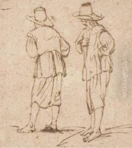 Two Standing Figures by Filippo D Angeli