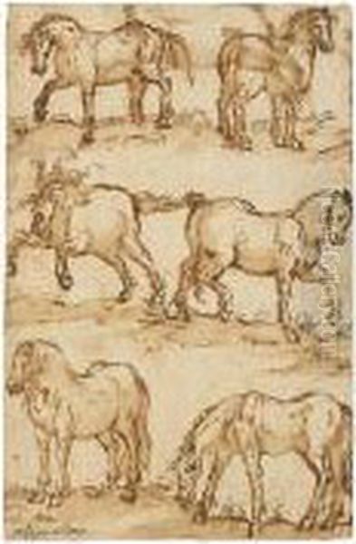 Six Studies Of Horses - view 1