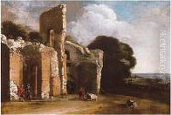 Landscape With Ruins, Peasants And Cattle - view 1