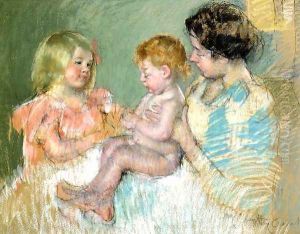Sara And Her Mother With The Baby by Mary Cassatt