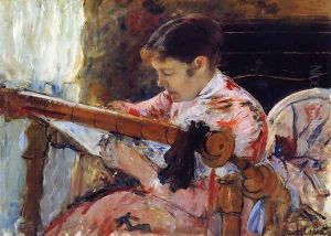Lydia Seated At An Embroidery Frame by Mary Cassatt
