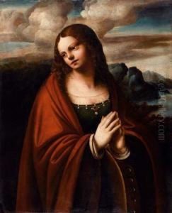 Saint Catherine. by Marco d' Oggiono