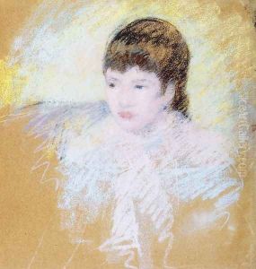 Young Girl With Brown Hair Looking To Left by Mary Cassatt