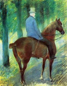 Mr Robert S Cassatt On Horseback by Mary Cassatt